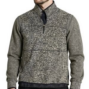 Woolrich Men's Blue Heather Quarter Zip Fleece Vest Size L